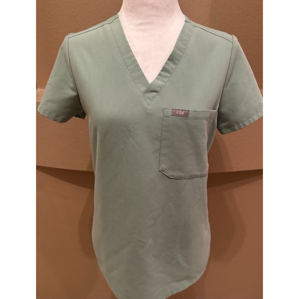 FIGS Catarina One Pocket Scrub Green Top Women’s XXS